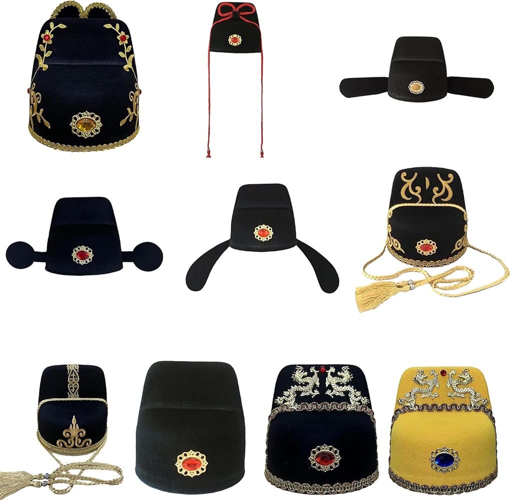 Amazon.co.jp: [Ldabrye] 古代中国の刺繍帽子は結婚式に優雅さを追加し